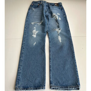 Levi's Premium Women 501 Original Fit Mid Rise Straight Leg Jeans W30xL30 Blue